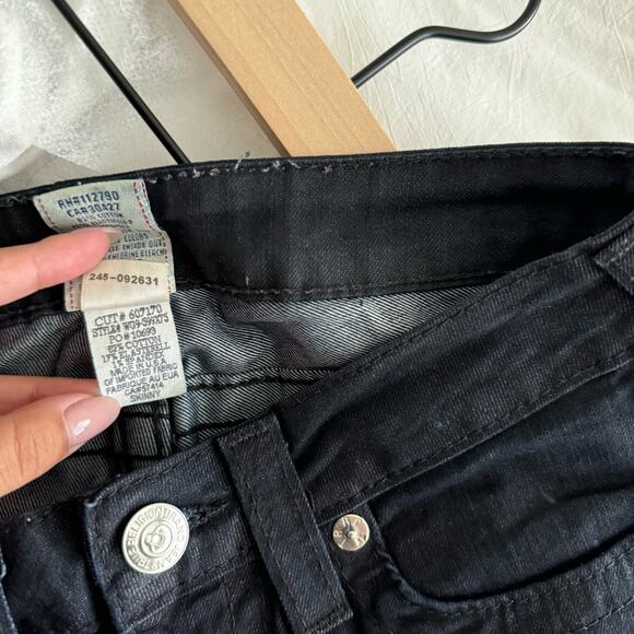 Vintage Y2K True Religion Womens Dark Skinny Jean Rhinestone Denim Pants Size 26 - Picture 4 of 11